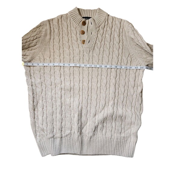Bullock & Jones Fisherman Cable Knit Sweater Mens XXL Beige Cotton Cashmere - Picture 5 of 14